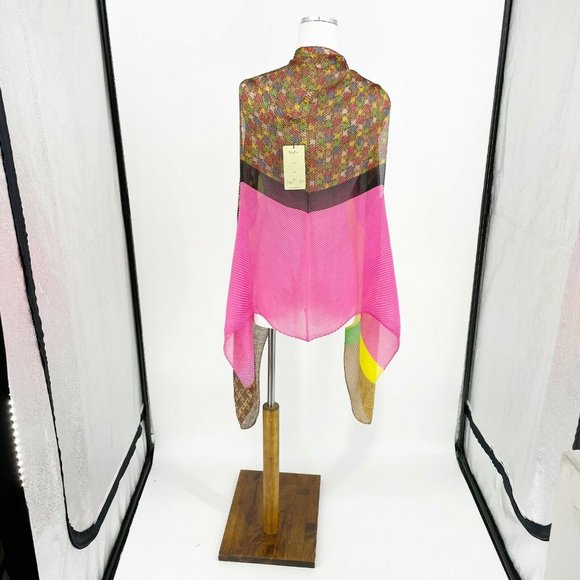 Saints Gil Womens Multicolor Asymmetrical Hem Open Front Sheer Cardigan Size OS - Picture 4 of 10